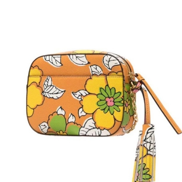 RARE Tory Burch McGraw floral-print crossbody bag GUC Spring - Picture 6 of 15